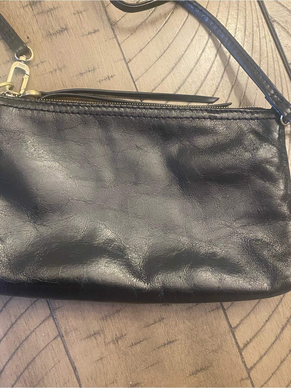 Hobo Polished Leather 3 In 1 Bag in Black - Picture 3 of 8